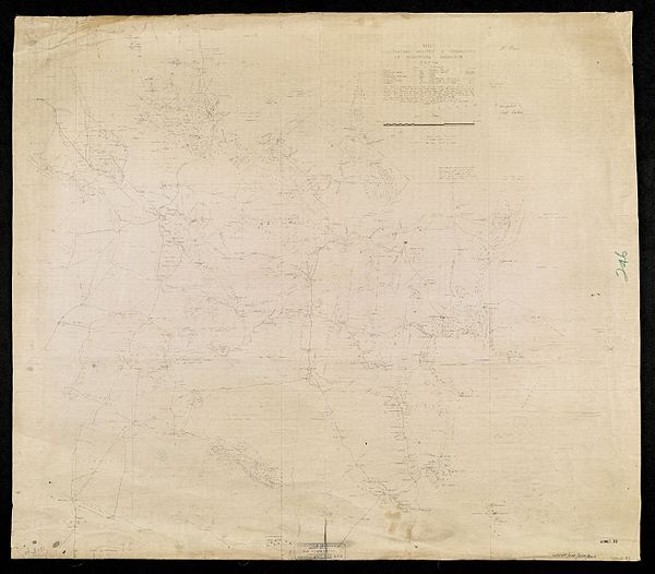 600px map illustrating routes %26 operations of northern garrison 1912 1914. %28womat afr bea 246%29