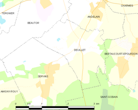 Mapa obce Deuillet
