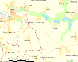 Mapa obce Sommette-Eaucourt