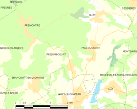 Mapa obce Wissignicourt