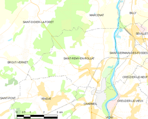 Poziția localității Saint-Rémy-en-Rollat