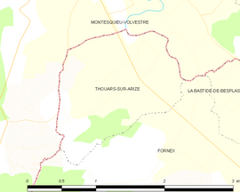 Mapa obce Thouars-sur-Arize