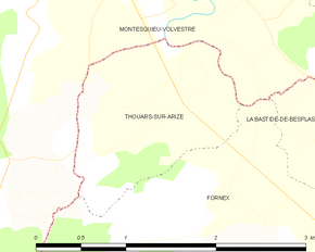 Poziția localității Thouars-sur-Arize