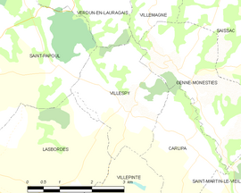 Mapa obce Villespy