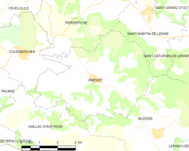 Mapa obce Vimenet