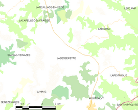 Mapa obce Labesserette