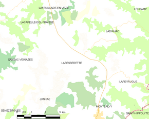 Poziția localității Labesserette