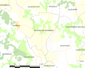Poziția localității Salignac-de-Mirambeau