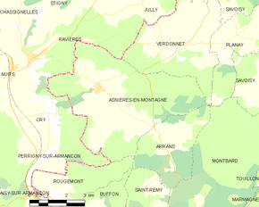 Poziția localității Asnières-en-Montagne