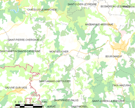 Mapa obce Montboucher