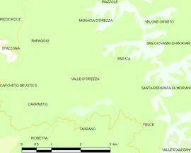 Mapa obce Valle-d’Orezza