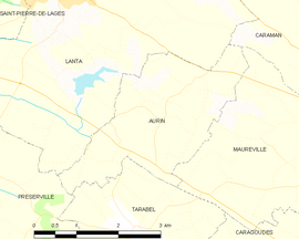 Mapa obce Aurin