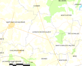 Mapa obce La Bazouge-des-Alleux