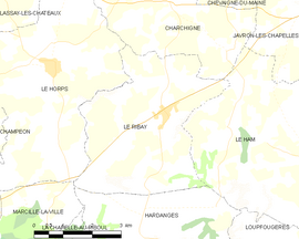 Mapa obce Le Ribay