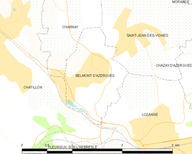 Mapa obce Belmont-d’Azergues
