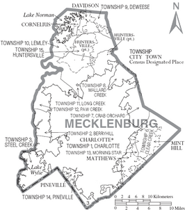 Kaart van Mecklenburg County