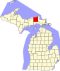 Map of Michigan highlighting Luce County.svg