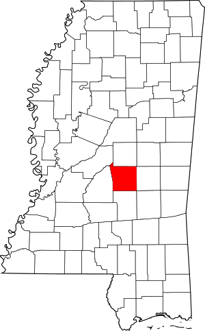 Map of Mississippi highlighting Scott County