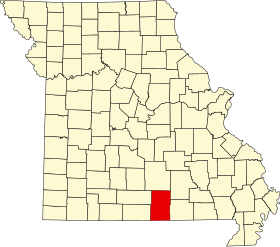 Map of Missouri highlighting Howell County.svg