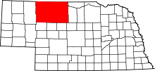 Harta e Cherry County në Nebraska