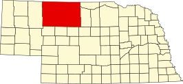 Locatie van Cherry County in Nebraska