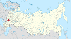 ロシア内のヴォロネジ州の位置の位置図