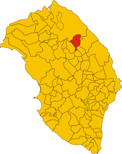 Lizzanello within the Province of Lecce