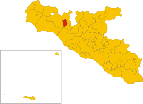 Placering af Villafranca Sicula
