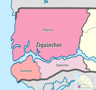 Lage in der Region Ziguinchor