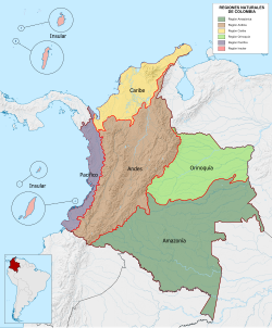 Natural Regions of Colombia Mapa de Colombia (regiones naturales).svg