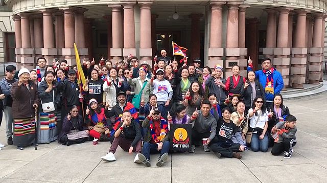 Portland, protestors on Tibetan Uprising Day