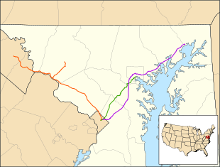 MARC oversees the Brunswick Line (orange), Camden Line (green), and Penn Line (purple).