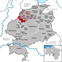 Läget för kommunen Meerbeck i Landkreis Schaumburg