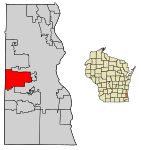 Milwaukee County Wisconsin Incorporated and Unincorporated areas West Allis Highlighted.svg