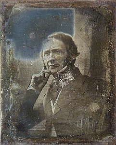 Samuel Morse, art professor at NYU in 1839. Daguerreotype by John William Draper 1839.