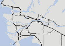 Map of provincial highways and freeways in Metro Vancouver Mvhighway.svg