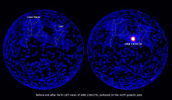 NASA's Fermi, Swift See 'Shockingly Bright' Burst (before and after labels).jpg