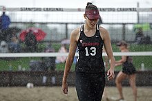 NCAA beach volleyball match at Stanford in 2016 (25800105793).jpg
