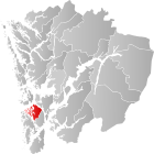 Locator map showing Fitjar within Hordaland