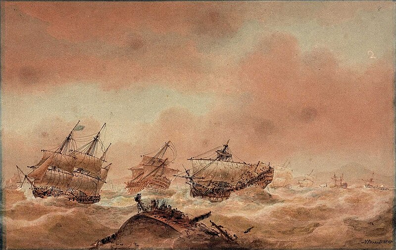 File:Nicholas Pocock, The Day after Trafalgar – The 'Victory' Trying to Clear the Land with the 'Royal Sovereign' in Tow to the 'Euryalus' (1810).jpg