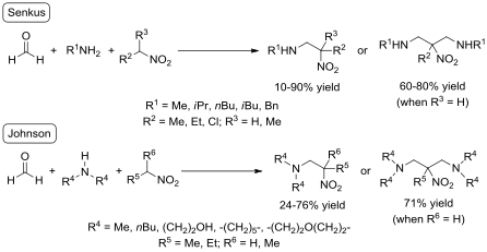 Nitro-Mannich reactions reported by Senkus and Johnson.svg