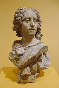 A plaster bust of his friend Noel-Nicolas Coypel, 1730 (Raclin Murphy Museum of Art)