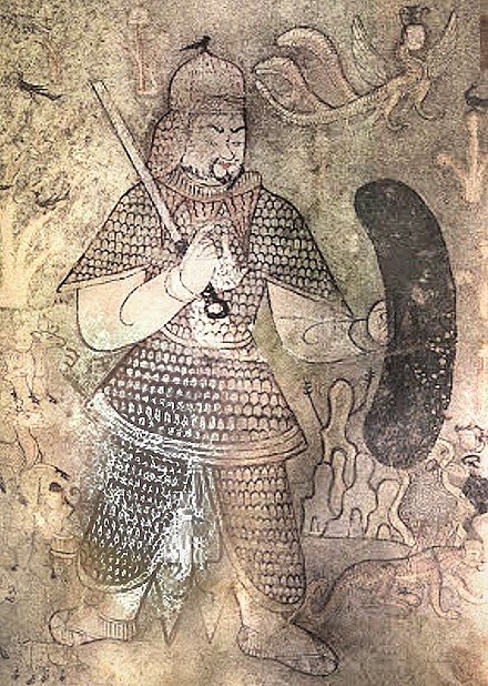 Northern Wei warrior, tomb mural, Datong