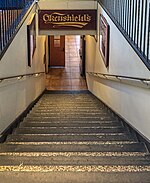 Okenshields Dining is located at the bottom of a stairwell Okenshield's dining in Willard Straight Hall.jpg