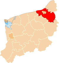 Okres Koszalin na mapě vojvodství