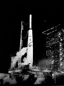 Thor Able with Pioneer 1 at Cape Canaveral in Florida Pioneer I on the Launch Pad - GPN-2002-000204.jpg