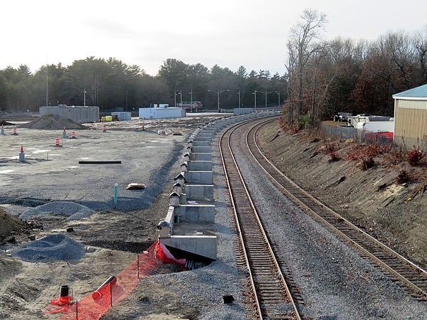 The new Middleborough station under construction in 2021