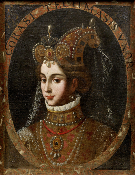 File:Portrait of Corasi, Sultan Agha Khanum, second wife of Tahmasp I.png