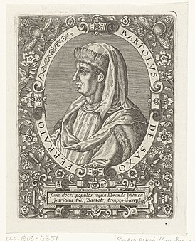 Portret van Bartolus de Saxoferrato Bartolus de Saxo Ferratio (titel op object), RP-P-1909-4351.jpg