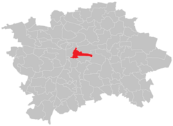 Location of Vinohrady in Prague